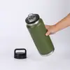 Botella de Agua Deportiva Portátil de Acero Inoxidable de 36 oz con Recubrimiento en Polvo, Taza Portátil Aislada para Exteriores con Asa, Botella de Agua para Ciclismo y Senderismo