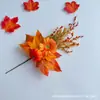 Arreglos Otoñales Estilo Ins Transfronterizo de Hoja de Arce y Girasol, Adornos de Decoración de Halloween de Gratitud por la Cosecha en Casa Manojo