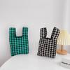 Bolso Infantil Qiunan Moda Coreana ins Estilo Pata de Gallo Bolso de Hombro Moderno Tejido para Padres e Hijos Bolso de Mano para Bebé