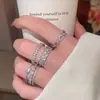 Conjunto de anéis abertos quadrados de camada dupla banhados a ouro 14k com zircônia cúbica, anel requintado para o dedo indicador, leve e luxuoso, com sensação de alta qualidade
