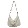 Bolsa Tote Retrô Literária Grande Capacidade Estilo Hong Kong para Mulheres Primavera e Verão 2026 Bolsa de Ombro Transversal para o Dia a Dia com Laço