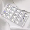 Nuevos diamantes de imitación planos cosidos a mano con brillo superbrillante de luz de luna de cristal, botones planos de vidrio de forma especial, diamantes de imitación cosidos a mano, accesorios para joyería DIY