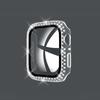 Adequado para Caixa de Relógio iWatch Cravejada com Diamantes, Caixa de Diamantes de Duas Fileiras com Película Integrada, Caixa de Apple Watch com Pulseira de Diamantes, Caixa de Diamantes de Luxo Leve