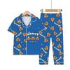 Pijamas de Primavera y Verano para Niños de Comercio Exterior para Niños y Niñas Solapa Manga Corta Pantalones Carto Kappi Barra Ropa para el Hogar Conjunto de Ropa para Niños