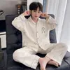 Pijama de Otoño para Niños Dibujos Animados Estilo Nuevo Niños Grandes Niños Algodón Nube Ropa de Casa Infantil Solapa Manga Larga Conjunto Popular