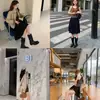 Botas de tacón grueso apilado estilo Grapema para mujer, botas de montar de media pantorrilla con textura, puntera redonda desgastada vintage, botas de cowboy occidentales