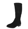 Botas Altas de Gamuza con Tacón Grueso para Mujer, Estilo Europeo y Americano, Delgadas, para Piernas Cortas, Cierre Trasero, Tacón Alto, Hasta la Rodilla, Moda Otoño/Invierno 2026