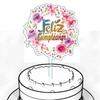 Ins Transfronterizo Impresión a Color Acrílico Inserto para Pastel de Cumpleaños Flores de Color Claro Feliz Cumpleaños Decoración para Pastel
