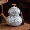 Bote para Té Cerámico Ru Kiln Color Beige del Fabricante con Patrón de Loto, Tarro Sellado Estilo Chino para Almacenamiento de Té, a Prueba de Humedad y Exquisito