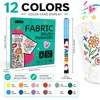 Caneta marcadora de tecido popular transfronteiriça para estudantes, roupas, pintura e grafite; caneta criativa que é lavável e não desbota