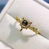 Venta al por mayor de fábrica Popular Anillo de Zafiro Starlight Natural Plata S925 Incrustado Piedra Principal 4*4 Fábrica de Joyería Venta Directa