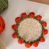 Manta con diseño de ramo de rosas mini, posavasos, hilo, ganchillo, hecho a mano, kit de material de tejer DIY para tejer y hacer ganchillo para aliviar el aburrimiento