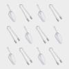 Pinza para hielo transparente de plástico pinza para hielo dentada de acero inoxidable pinza para comida para buffet de bar ktv mini pinza para hielo de plástico