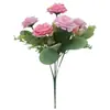 Venda Quente Transfronteiriça Flor Artificial Hibisco Rosa de 7 Cabeças Fabricante Atacado Decoração de Casa Flor Artificial Rosa Artificial Flor com Cabo Pequeno