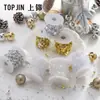 Corrente de Pérolas Shangjin 8+3mm Corrente Amor Estrela Sinfônica Bolsa Floral Flor Pérola Pingente Árvore de Natal Atacado