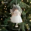 Novo Pingente de Menina Anjo com Galhos de Pelúcia de Natal Decoração de Árvore de Natal Boneca Fofa Decoração Ornamento Pendurado