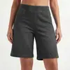 Shorts de Mezclilla Elásticos en Cuatro Direcciones Transfronterizos Oazon/Wb para Mujer de Cintura Alta Pierna Ancha Sueltos con Múltiples Bolsillos Shorts Rectos a la Rodilla