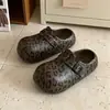 Sandalias de Exterior con Estampado de Leopardo y Punta Cerrada con Soporte Ligero para el Arco, Pantuflas de Verano con Suela Gruesa, Aspecto de Alta Gama, Cómodas y Duraderas, Zapatos Estilo Birkenstock para Mujer