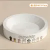 Placa de arranhar para gatos de papelão branco, ninho para gatos, durável e sem soltar fiapos, tigela de arranhar para gatos de papelão ondulado resistente a arranhões para gatos grandes