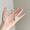 El Color Vintage es un Poema Fluido. Collar de Cadena para Clavícula con Cuentas de Flores de Colores