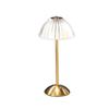 Lámpara de mesa retro de cristal con rayas de calabaza, lámpara de noche para dormitorio, lámpara de escritorio de metal con enchufe táctil, luz de noche de doble propósito, venta al por mayor