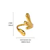Anillo Abierto Geométrico de Acero Inoxidable con Línea Hueca Versátil, Elegante y de Moda para Mujer, Joyería de Anillo de Corazón Chapado en Oro