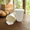 Vasos de Papel Plegables con Impresión Personalizada, Vienen con Tapa, Vasos Desechables para Té de Leche y Café, Vasos de Papel Mariposa con Agujero para Popote