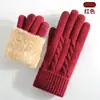 Nuevos Guantes de Invierno para Mujer con Pantalla Táctil, Guantes de Punto a Prueba de Frío para Ciclismo al Aire Libre, Guantes Cálidos de Doble Capa con Forro de Felpa y Engrosados