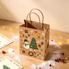 Sacolas de Presente de Natal Transfronteiriças, Sacolas de Papel Kraft Amarelo, Cartões de Boas Festas de Ano Novo, Sacolas de Embalagem para Lembranças de Véspera de Natal e Festival da Primavera, Vários Estilos