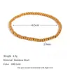 Moda Ins Europea y Americana Simple Popular Joyería de Mano Nicho Retro Acero Inoxidable Chapado en Oro de 18K Pulsera Elástica de Cuentas