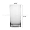 Jarrón Grande Recto de Vidrio Transparente, Estilo Minimalista de Gama Alta, Venta al por Mayor de Lujo Ligero, Decoración Hidropónica de Flores de Pie para Sala de Estar