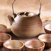 Tetera Grande de Gres Vintage para Preparar Té, Tetera Sencilla para Hogar y Oficina con Taza de Té para Preparar Té