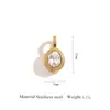 Pingente de Joia Oval Retrô Exquisito Simples Strass Feito à Mão DIY Acessórios para Colar Acessórios de Pulseira de Aço Inoxidável para Mulheres