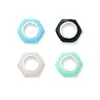 Novo Anel de Conexão Polygonal Colorido de Prata Esterlina S925 10mm para Pulseira de Contas de Cristal DIY Acessórios de Prata
