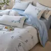 2026 Nuevo Estilo Fresco Juego de Cuatro Piezas Bordado Jacquard 100% Algodón Funda Nórdica 100% Algodón Juego de Cama de Tres Piezas para Dormitorio Estudiantil
