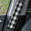 Protetor de Cinto de Segurança de Ombro Simples com Tecido Xadrez Grosso, Tecido de Alta Qualidade Anti-Desgaste Acessório para Interior de Carro