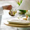 Tetera de vidrio de borosilicato alto con infusor de té verde y filtro, juego de té kung fu, tetera floral para infusión en frío, tetera individual
