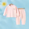 Conjunto Íntimo para Bebê Outono e Inverno Algodão Puro Pijama Dividido para Bebê Meninos e Meninas Roupas de Outono Calças de Outono Roupas de Casa de Outono