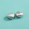 Plata de Pie S999 Accesorios de Plata Dura 3D Cuentas de Corazón de Melocotón Cepilladas Pulsera de Cuerda Cristalina Hecha a Mano Cuenta de Amor