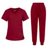 Nuevo Traje de Trabajo Multicolor Talla Europea Talla Grande Uniforme para Empleado de Salón de Belleza, Recepcionista, Doctor, Enfermera Traje Bordado con Palabras