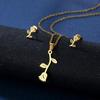 Collar y pendientes brillantes sudamericanos, adecuados para el diseño de nicho femenino europeo y americano, con cadena de clavícula, joyería al por mayor