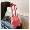 Bolso de Mano Cuadrado Pequeño Simple de Color Sólido con Patrón de Lichi para Mujer, Bolso de Hombro Versátil de Gama Alta para el Trabajo, Bolso de Hombro de Moda para Mujer