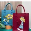 Fabricante de Feltro para Transferência de Calor Bolsa Tote Ombro Único Feita à Mão Estampada Desenho Animado Fofo Bolsa de Mão Novo Estilo