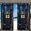 Cortinas Opacas Negras y Blancas Arquitectónicas para Exteriores, Minimalistas y Elegantes, Personalizadas para Balcón, Disponible Dropshipping