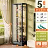 Vitrina de cristal con cerradura, totalmente transparente, con luces, gabinete a prueba de polvo para uso doméstico, vitrina de sala de estar, estante de exhibición de modelos