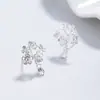Pendientes de Botón con Forma de Flor Plata 925 Moda Femenina Estilo Bosque Joyería de Lujo Ligero Diseño de Nicho Tachuelas para Hélice de la Oreja Regalo de Cumpleaños