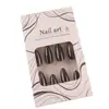 Uñas Postizas Portátiles Negras Ojo de Gato Cielo Estrellado Gris-Negro de 24 Piezas Transfronterizas, Color Sólido Ojo de Gato Dragon Ball Hielo Transparente Puntas de Uñas con Forma de Gota de Agua
