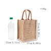 Bolsa de Lino de Color Sólido, Bolso Tote de Yute en Blanco Vintage, Ecológico, Sensación de Alta Gama, Bolsa de Compras Simple, Personalizable