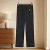 Pantalones para mujeres de mediana edad y mayores, pantalones largos casuales de primavera y otoño, nuevos pantalones rectos elásticos de cintura alta elegantes para madres y abuelas