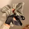Pañuelo Cuadrado Estampado de Alta Gama Estilo Chino Retro, Lazo para el Cabello para Mujer, Cabeza de Bola Grande, Cuerda para Cola de Caballo Baja, Pequeños Accesorios para el Cabello